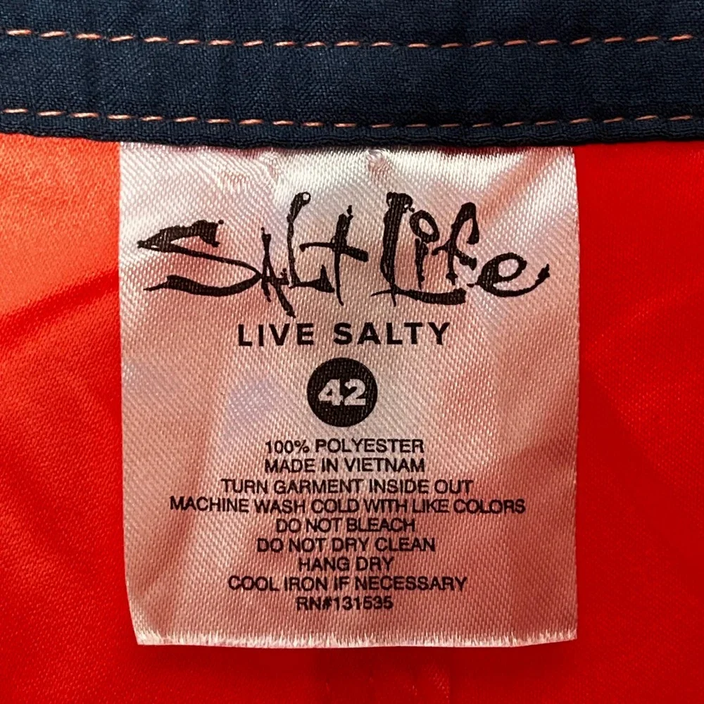 Salt Life Mens Orange SLX-QD Quick Dry Graphic Board Shorts Size 42 MTF004